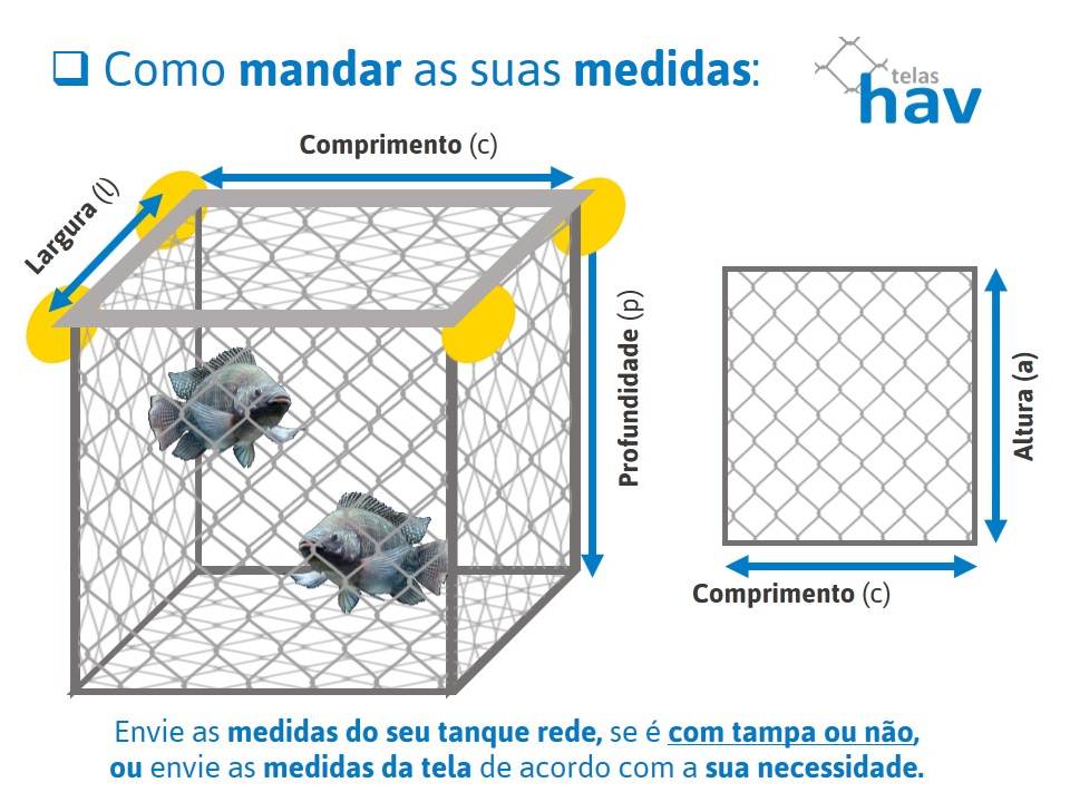 Como mandar as medidas do seu tanque rede inox?